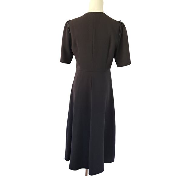 Max Mara Weekend Black Brenda Puff-Sleeve A-line Dress Size 8 US - Picture 8 of 13